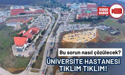 ÜNİVERSİTE HASTANESİNDEKİ YOĞUNLUK, HAVADAN GÖRÜNTÜLENDİ