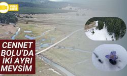 BOLU'DA İLKBAHAR VE KIŞ BİR ARADA YAŞANIYOR