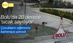 BOLU’DA, SERİN HAVAYA RAĞMEN, ÇOCUKLAR SÜS HAVUZUNA GİRDİ