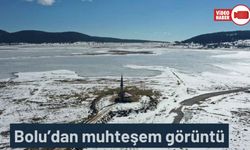 SEBEN TAŞLI YAYLA GÖLETİ'NİN YÜZEYİ BUZ TUTTU
