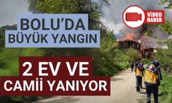 Bolu’da büyük yangın: 2 ev ve camii alevlere teslim oldu