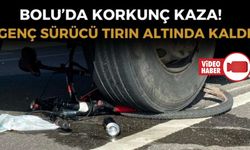 KIRMIZI IŞIKTA GEÇEN BİSİKLETLİ TIRIN ALTINDA KALDI