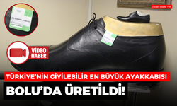 Bolu’da hakiki hayvan derisinden 222 numara dev ayakkabı üretildi