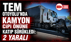 TEM Otoyolu’nda kamyon cipi önüne katıp sürükledi: 2 yaralı