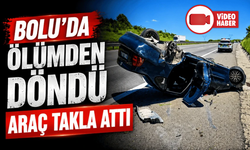 Anadolu Otoyolu'nda takla atan otomobilin sürücüsü yaralandı