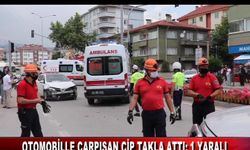 OTOMOBİLLE ÇARPIŞAN CİP TAKLA ATTI: 1 YARALI