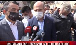 İÇİŞLERİ BAKANI SOYLU GİRESUN'DAKİ SEL FELAKETİ BÖLGESİNDE