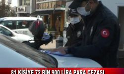 81 KİŞİYE 72 BİN 900 LİRA PARA CEZASI