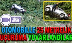 YEDİGÖLLERDE CİP UÇURUMA YUVARLANDI