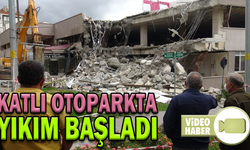 KATLI OTOPARKTA DUVAR YIKIMI BAŞLADI