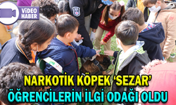 NARKOTİK KÖPEK ‘SEZAR’ ÖĞRENCİLERİN İLGİ ODAĞI OLDU