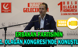 ERBAKAN, PARTİSİNİN 1. OLAĞAN KONGRESİ'NDE KONUŞTU
