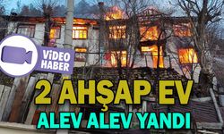 2 AHŞAP EV ALEV ALEV YANDI