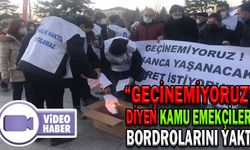 “GEÇİNEMİYORUZ” DİYEN KAMU EMEKÇİLERİ BORDROLARINI YAKTI