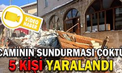 CAMİNİN SUNDURMASI ÇÖKTÜ, 5 KİŞİ YARALANDI