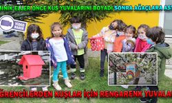 ÖĞRENCİLERDEN KUŞLAR İÇİN RENGARENK YUVALAR