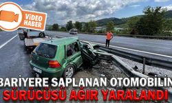 BARİYERE SAPLANAN OTOMOBİLİN SÜRÜCÜSÜ AĞIR YARALANDI