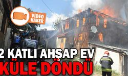 2 KATLI AHŞAP EV YANGINDA KULLANILAMAZ HALE GELDİ