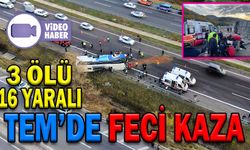 YOLCU OTOBÜSÜ DEVRİLDİ, 3 KİŞİ ÖLDÜ, 16 KİŞİ YARALANDI