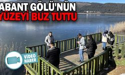 ABANT GÖLÜ'NÜN YÜZEYİ BUZ TUTTU