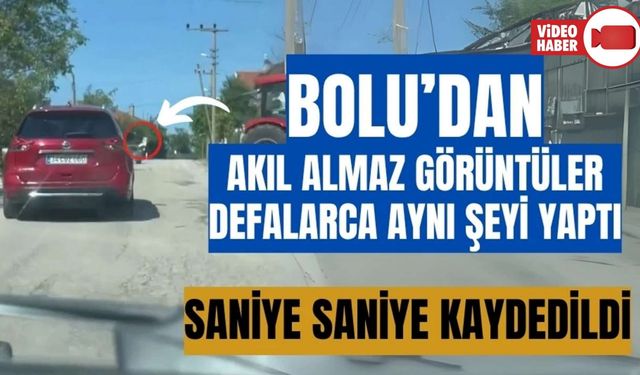 ARACINDAN YOLA DEFALARCA ÇÖP ATARKEN GÖRÜNTÜLENDİ