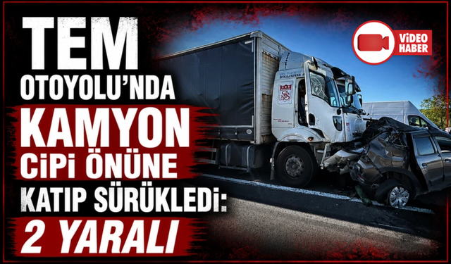 TEM Otoyolu’nda kamyon cipi önüne katıp sürükledi: 2 yaralı