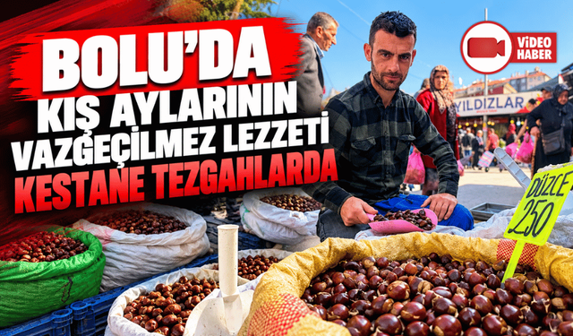 Bolu'da kış aylarının vazgeçilmez lezzeti kestane tezgahlarda