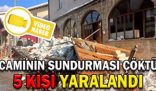 CAMİNİN SUNDURMASI ÇÖKTÜ, 5 KİŞİ YARALANDI