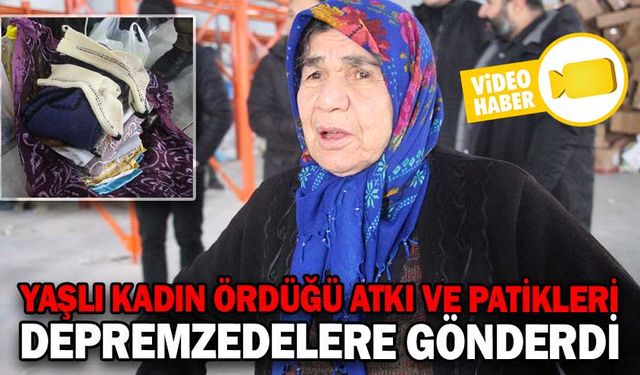 BİR ELİNDE BASTON, BİR ELİNDE ÖRDÜĞÜ PATİKLERLE YARDIMA KOŞTU