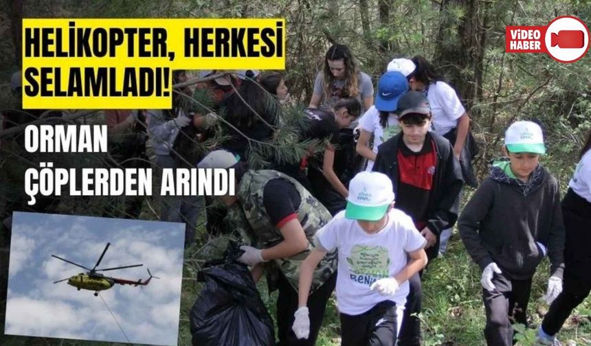BOLU’DAKİ ORMAN BENİM ETKİNLİĞİNE, YANGIN SÖNDÜRME HELİKOPTERİ DE KATILDI