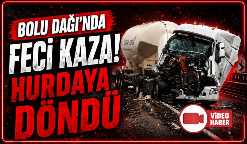 TEM Otoyolu'nda feci kaza: Hurdaya dönen tırdan burnu bile kanamadan çıktı