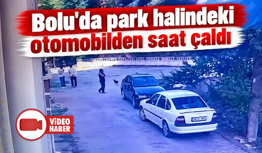 Bolu'da park halindeki otomobilden saat çaldı